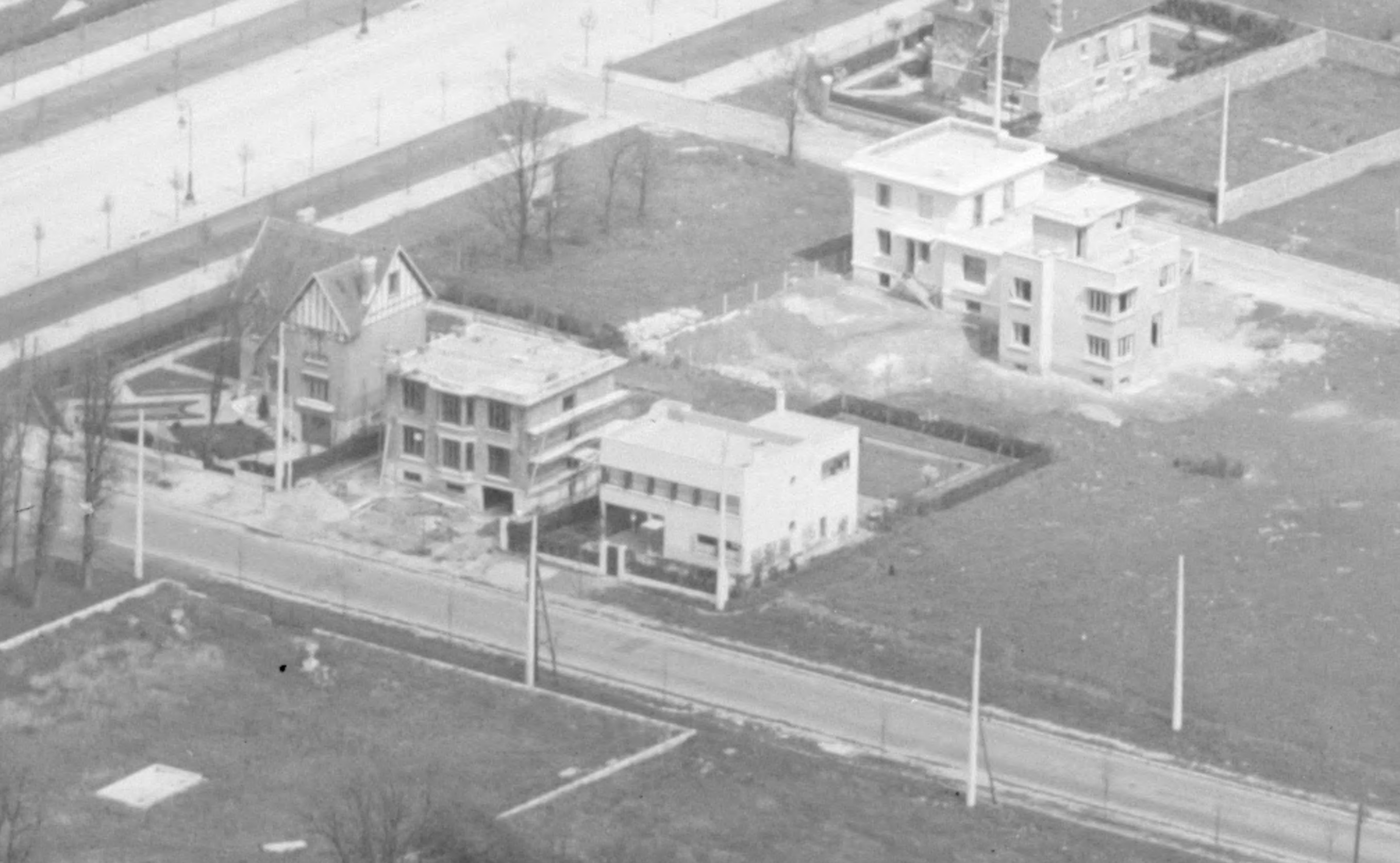 Vue aérienne IGN années 30 — Villa Trapenard dans son quartier, avenue Le Nôtre, Sceaux